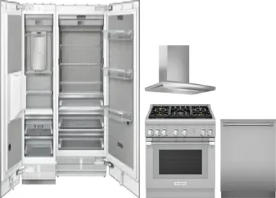 5 Piece Package Includes Refrigerator, Freezer, Range, Hood And Dishwasher