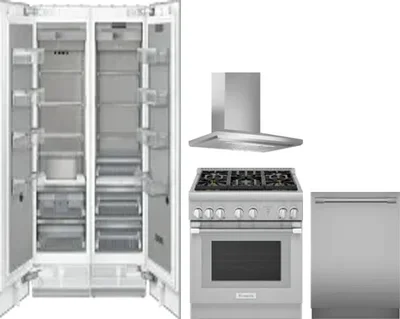 5 Piece Package Includes Refrigerator, Freezer, Range, Hood And Dishwasher