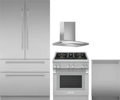 4 Piece Package Includes Refrigerator, Range, Hood And Dishwasher