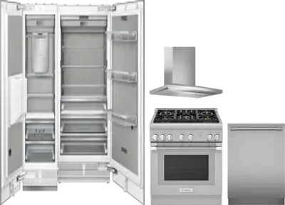 5 Piece Package Includes Refrigerator, Freezer, Range, Hood And Dishwasher