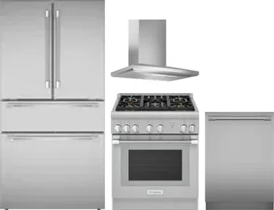 4 Piece Package Includes Refrigerator, Range, Hood And Dishwasher