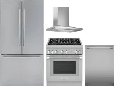 4 Piece Package Includes Refrigerator, Range, Hood And Dishwasher