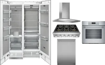 6 Piece Package Includes Refrigerator, Freezer, Cooktop, Wall Oven, Hood And Dishwasher