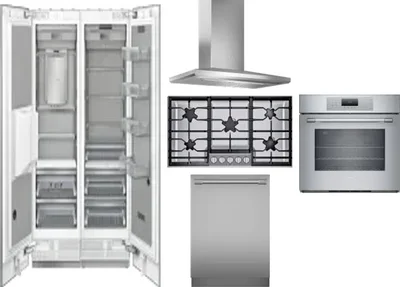 6 Piece Package Includes Refrigerator, Freezer, Cooktop, Wall Oven, Hood And Dishwasher