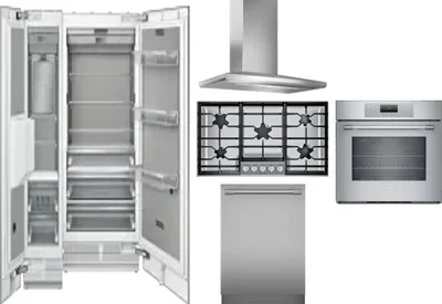 6 Piece Package Includes Refrigerator, Freezer, Cooktop, Wall Oven, Hood And Dishwasher