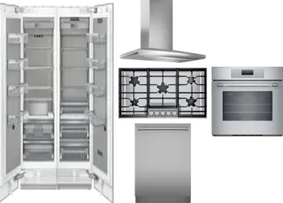 6 Piece Package Includes Refrigerator, Freezer, Cooktop, Wall Oven, Hood And Dishwasher