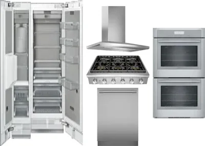6 Piece Package Includes Refrigerator, Freezer, Cooktop, Wall Oven, Hood And Dishwasher