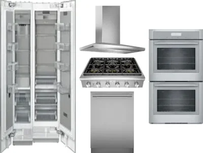 6 Piece Package Includes Refrigerator, Freezer, Cooktop, Wall Oven, Hood And Dishwasher