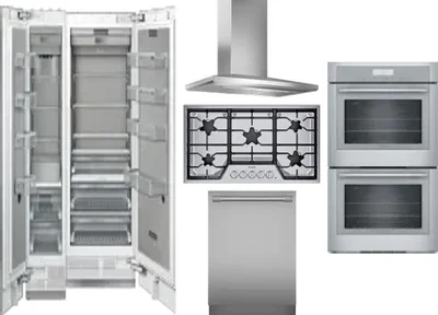6 Piece Package Includes Refrigerator, Freezer, Cooktop, Wall Oven, Hood And Dishwasher