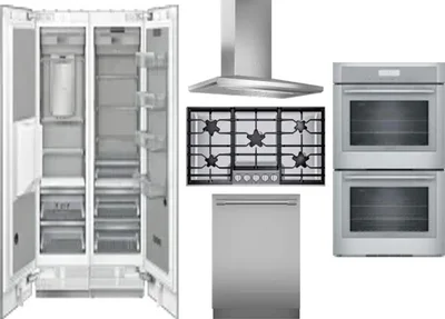 6 Piece Package Includes Refrigerator, Freezer, Cooktop, Wall Oven, Hood And Dishwasher