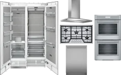 6 Piece Package Includes Refrigerator, Freezer, Cooktop, Wall Oven, Hood And Dishwasher