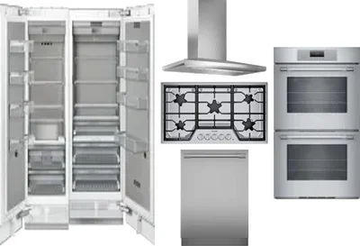 6 Piece Package Includes Refrigerator, Freezer, Cooktop, Wall Oven, Hood And Dishwasher