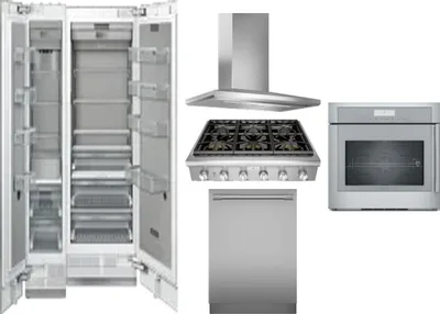 6 Piece Package Includes Refrigerator, Freezer, Cooktop, Wall Oven, Hood And Dishwasher
