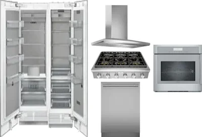 6 Piece Package Includes Refrigerator, Freezer, Cooktop, Wall Oven, Hood And Dishwasher