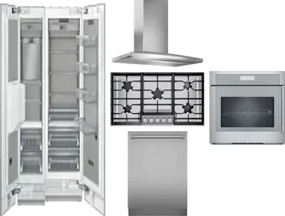 6 Piece Package Includes Refrigerator, Freezer, Cooktop, Wall Oven, Hood And Dishwasher