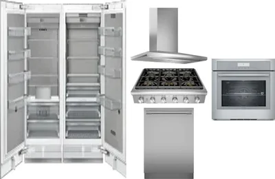 6 Piece Package Includes Refrigerator, Freezer, Cooktop, Wall Oven, Hood And Dishwasher