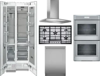 6 Piece Package Includes Refrigerator, Freezer, Cooktop, Wall Oven, Hood And Dishwasher