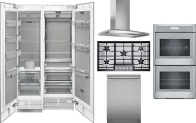 6 Piece Package Includes Refrigerator, Freezer, Cooktop, Wall Oven, Hood And Dishwasher