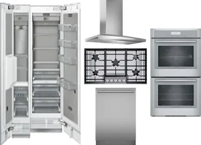 6 Piece Package Includes Refrigerator, Freezer, Cooktop, Wall Oven, Hood And Dishwasher