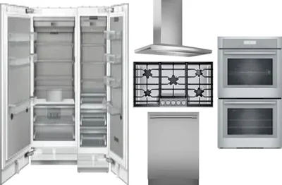 6 Piece Package Includes Refrigerator, Freezer, Cooktop, Wall Oven, Hood And Dishwasher