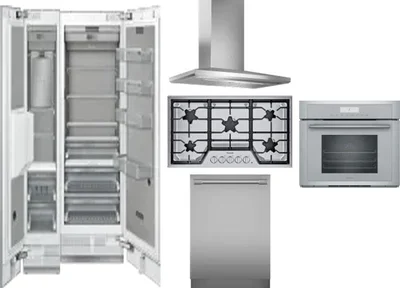 6 Piece Package Includes Refrigerator, Freezer, Cooktop, Wall Oven, Hood And Dishwasher