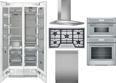 6 Piece Package Includes Refrigerator, Freezer, Cooktop, Wall Oven, Hood And Dishwasher