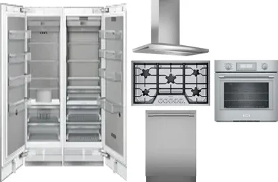6 Piece Package Includes Refrigerator, Freezer, Cooktop, Wall Oven, Hood And Dishwasher