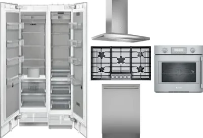 6 Piece Package Includes Refrigerator, Freezer, Cooktop, Wall Oven, Hood And Dishwasher