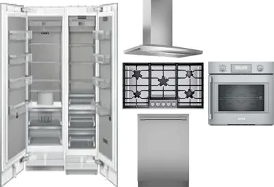 6 Piece Package Includes Refrigerator, Freezer, Cooktop, Wall Oven, Hood And Dishwasher
