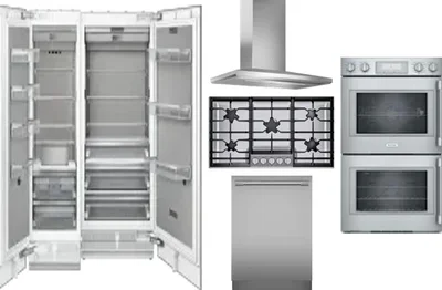 6 Piece Package Includes Refrigerator, Freezer, Cooktop, Wall Oven, Hood And Dishwasher