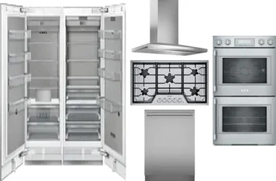 6 Piece Package Includes Refrigerator, Freezer, Cooktop, Wall Oven, Hood And Dishwasher