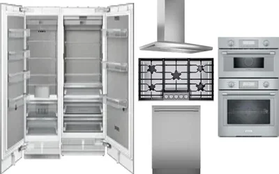 6 Piece Package Includes Refrigerator, Freezer, Cooktop, Wall Oven, Hood And Dishwasher