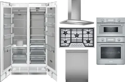 6 Piece Package Includes Refrigerator, Freezer, Cooktop, Wall Oven, Hood And Dishwasher