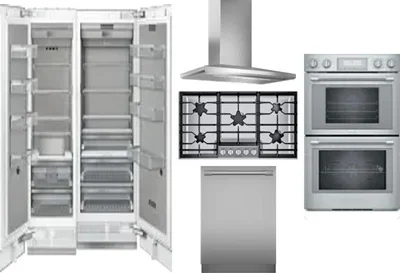 6 Piece Package Includes Refrigerator, Freezer, Cooktop, Wall Oven, Hood And Dishwasher