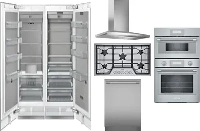 6 Piece Package Includes Refrigerator, Freezer, Cooktop, Wall Oven, Hood And Dishwasher