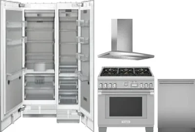 5 Piece Package Includes Refrigerator, Freezer, Range, Hood And Dishwasher