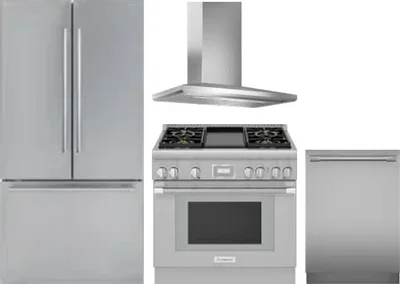 4 Piece Package Includes Refrigerator, Range, Hood And Dishwasher