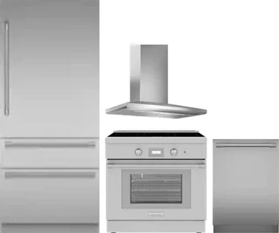 4 Piece Package Includes Refrigerator, Range, Hood And Dishwasher