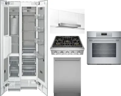 6 Piece Package Includes Refrigerator, Freezer, Cooktop, Wall Oven, Hood And Dishwasher