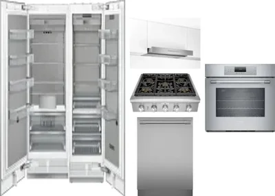 6 Piece Package Includes Refrigerator, Freezer, Cooktop, Wall Oven, Hood And Dishwasher