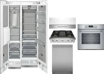 6 Piece Package Includes Refrigerator, Freezer, Cooktop, Wall Oven, Hood And Dishwasher