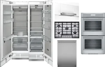 6 Piece Package Includes Refrigerator, Freezer, Cooktop, Wall Oven, Hood And Dishwasher
