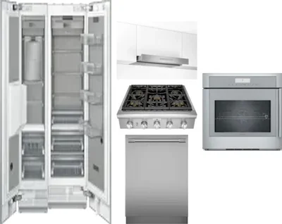 6 Piece Package Includes Refrigerator, Freezer, Cooktop, Wall Oven, Hood And Dishwasher