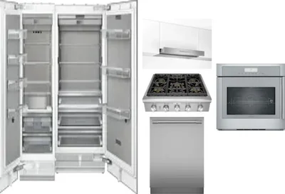 6 Piece Package Includes Refrigerator, Freezer, Cooktop, Wall Oven, Hood And Dishwasher