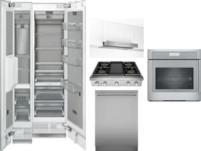 6 Piece Package Includes Refrigerator, Freezer, Cooktop, Wall Oven, Hood And Dishwasher