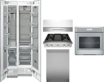 6 Piece Package Includes Refrigerator, Freezer, Cooktop, Wall Oven, Hood And Dishwasher
