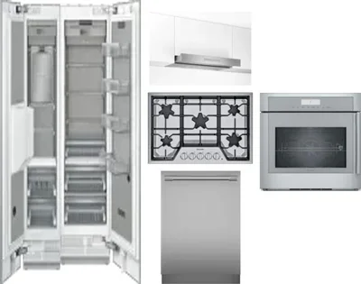 6 Piece Package Includes Refrigerator, Freezer, Cooktop, Wall Oven, Hood And Dishwasher