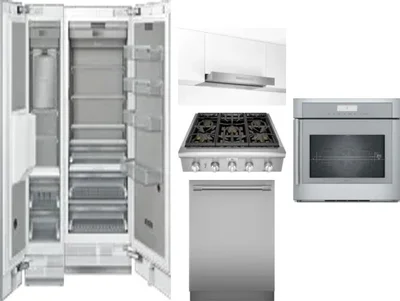 6 Piece Package Includes Refrigerator, Freezer, Cooktop, Wall Oven, Hood And Dishwasher