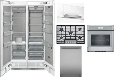 6 Piece Package Includes Refrigerator, Freezer, Cooktop, Wall Oven, Hood And Dishwasher