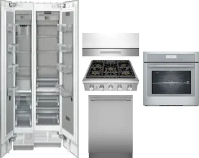 6 Piece Package Includes Refrigerator, Freezer, Cooktop, Wall Oven, Hood And Dishwasher